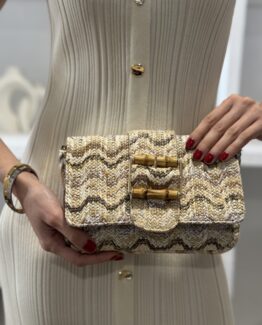 Bolso zig zag beige
