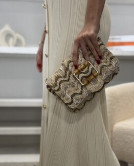 Bolso zig zag beige