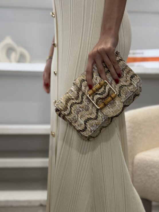 Bolso zig zag beige
