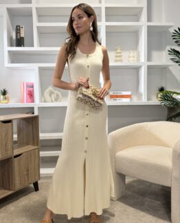 Vestido de punto Daniela crudo