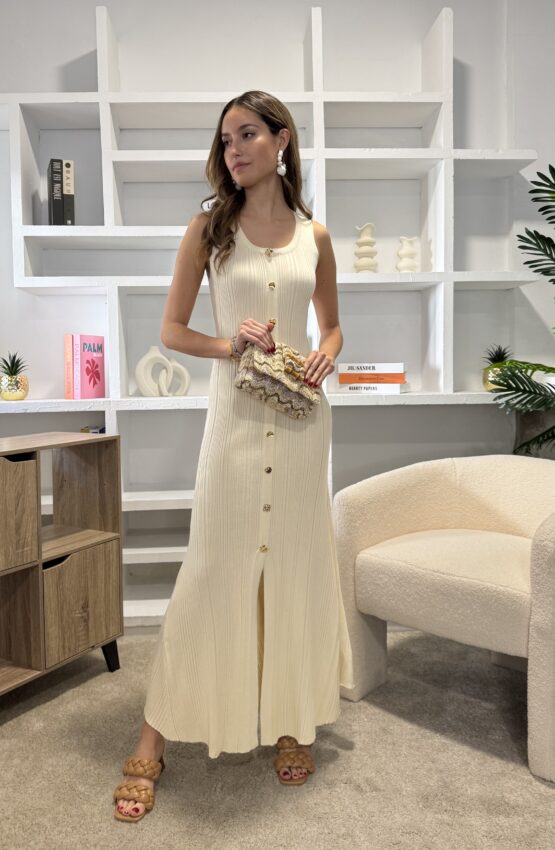 Vestido de punto Daniela crudo