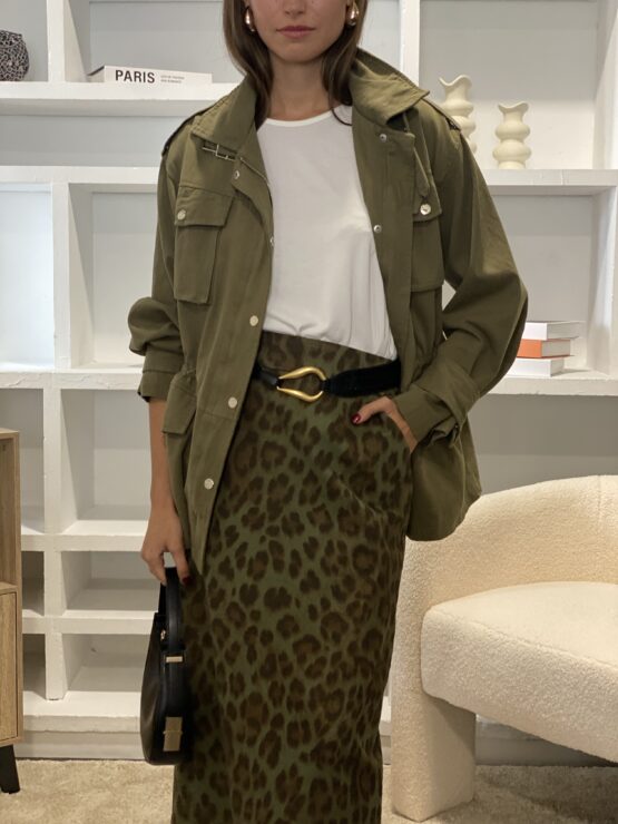 Falda Leopard khaki