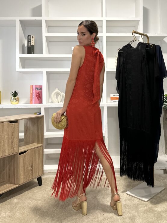 Vestido Rocio flecos rouge - Imagen 6
