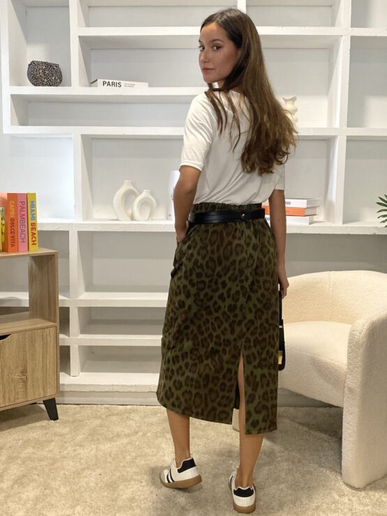 Falda Leopard khaki - Imagen 4