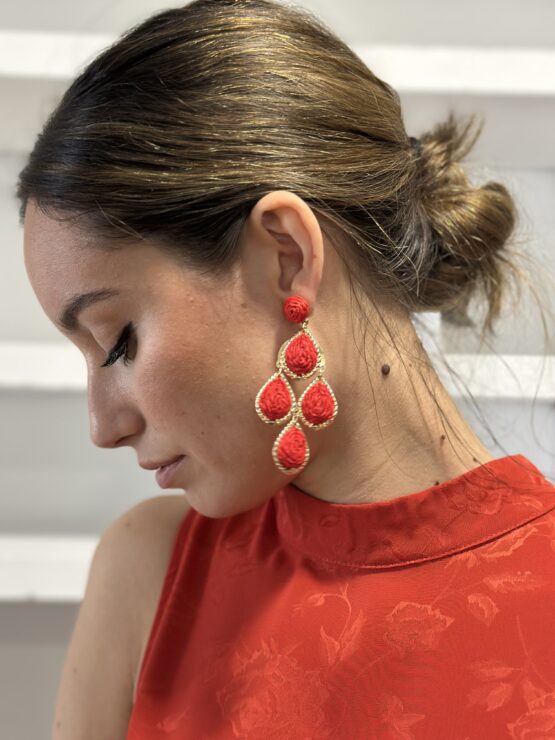 Pendiente Valentina rojo