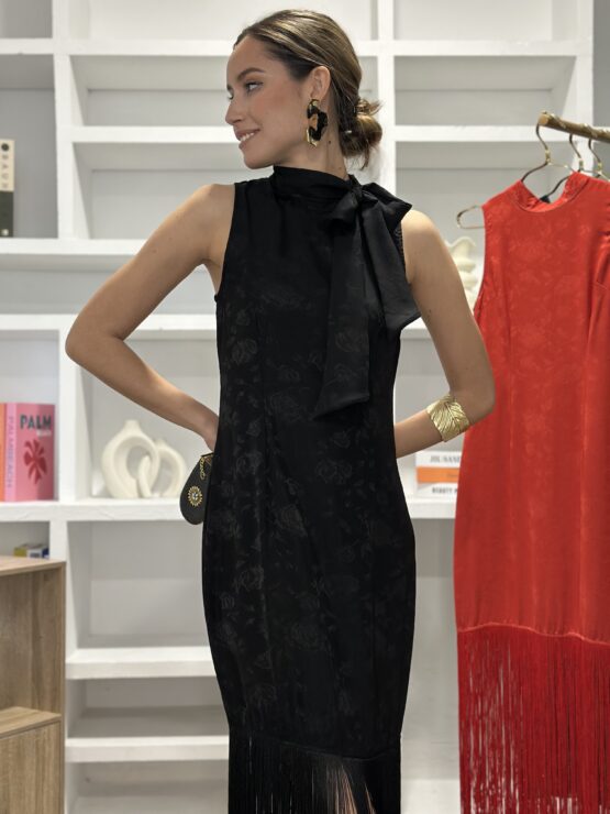 Vestido Rocio flecos noir - Imagen 8