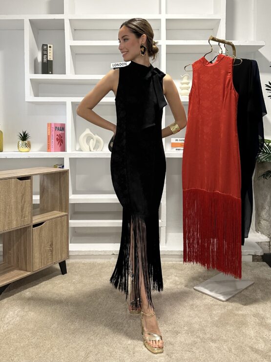 Vestido Rocio flecos noir - Imagen 7