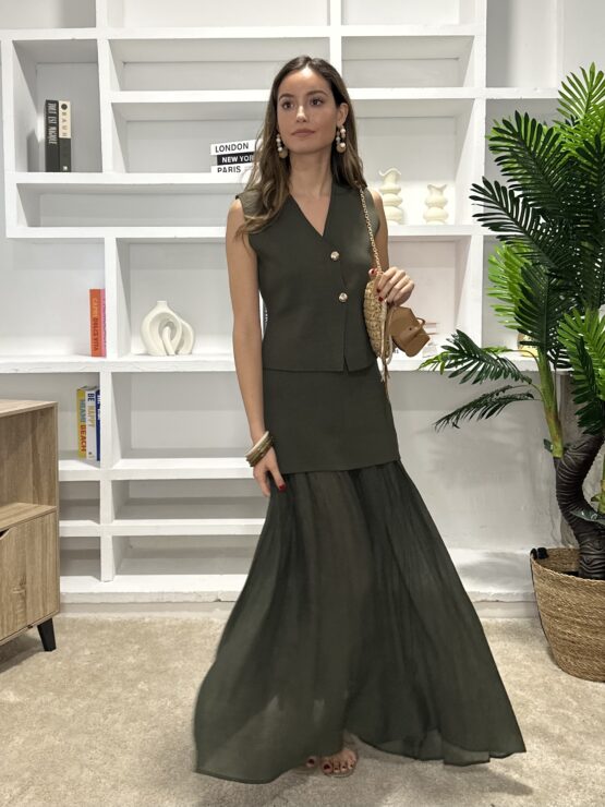 Conjunto de punto Palermo khaki - Imagen 2