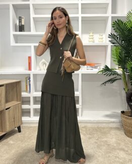 Conjunto de punto Palermo khaki