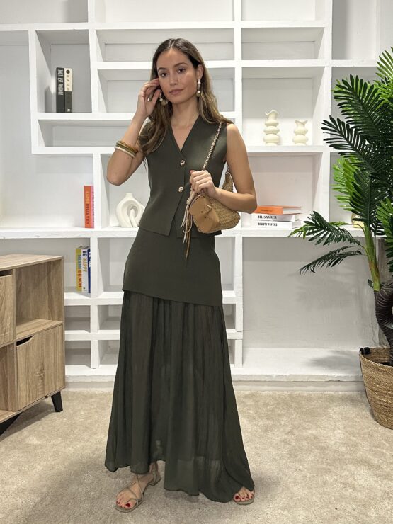 Conjunto de punto Palermo khaki