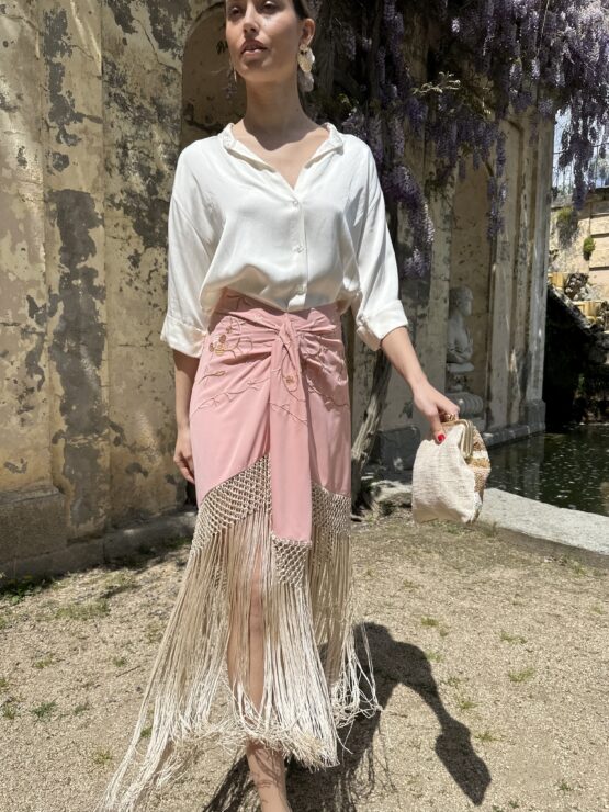 Falda zahara bordada rose - Imagen 4