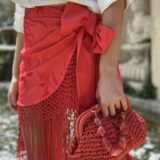 Falda mantón bordada roja - Imagen 3