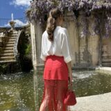 Falda mantón bordada roja - Imagen 6