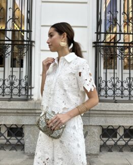Conjunto guipur bolonia blanco