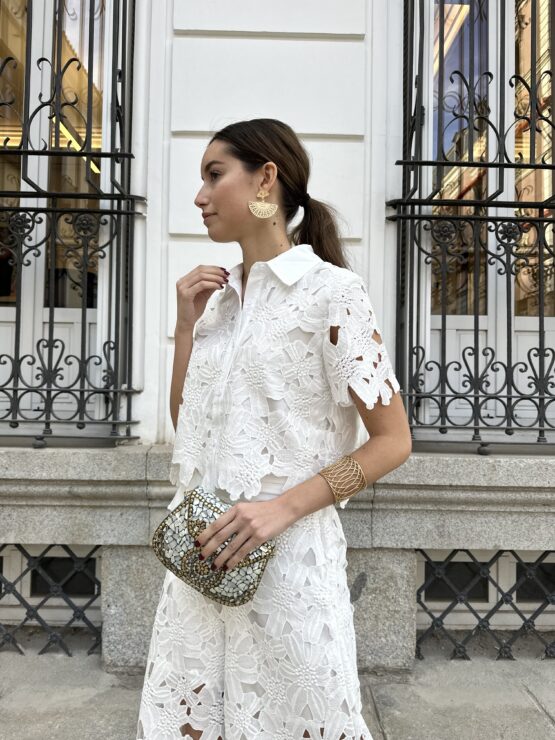 Conjunto guipur bolonia blanco