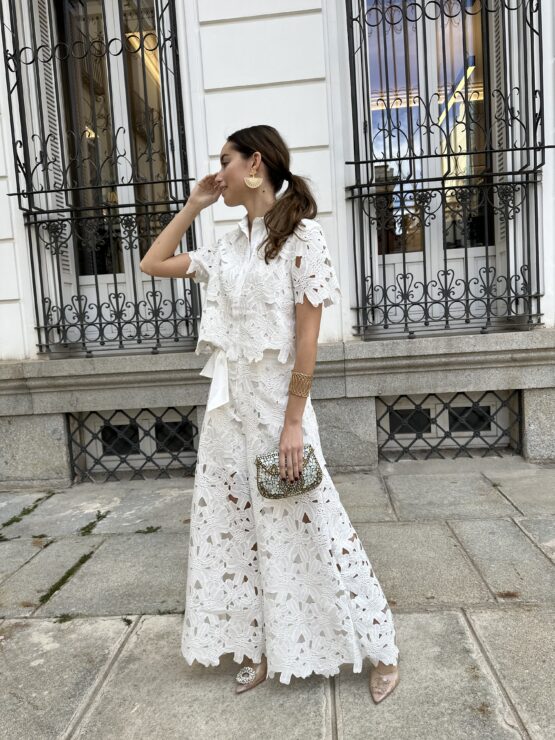 Conjunto guipur bolonia blanco - Imagen 4