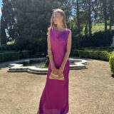 Vestido de satén Carolina buganvilla - Imagen 6