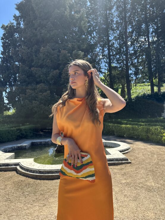 Vestido satén Carolina mandarina - Imagen 5