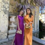 Vestido de satén Carolina buganvilla - Imagen 3