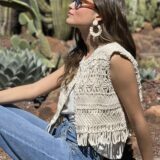 Chaleco macarena crochet beige - Imagen 2