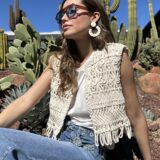 Chaleco macarena crochet beige