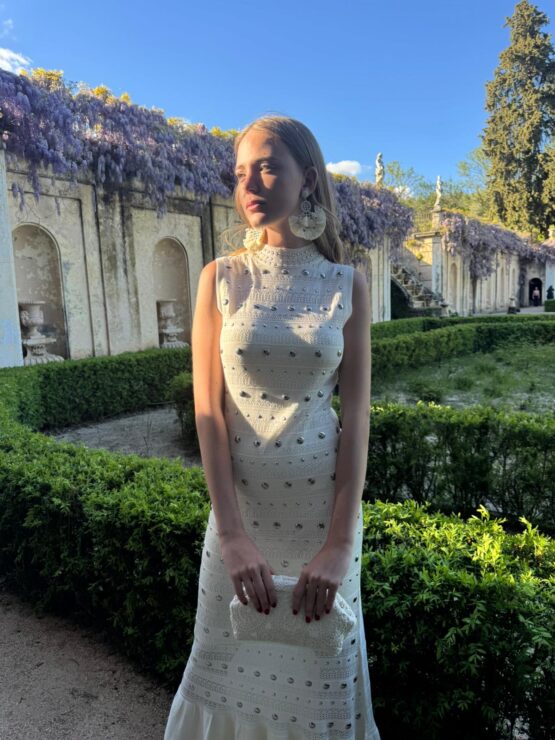 Vestido tachas sena Ivory - Imagen 4