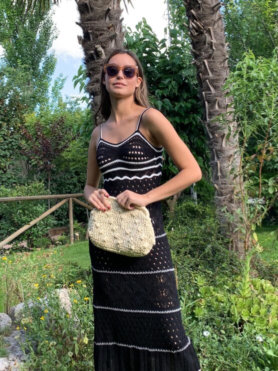 Vestido crochet coba black