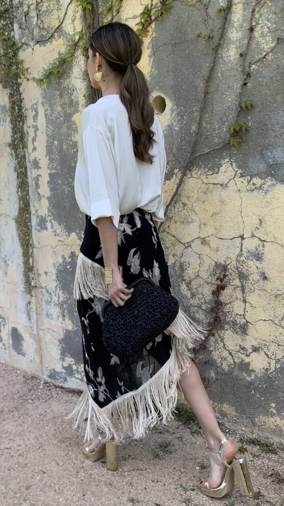 Falda Triana bordada con flecos - Imagen 4