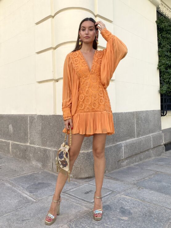 Vestido veneto mandarina - Imagen 4