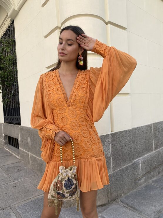 Vestido veneto mandarina - Imagen 2