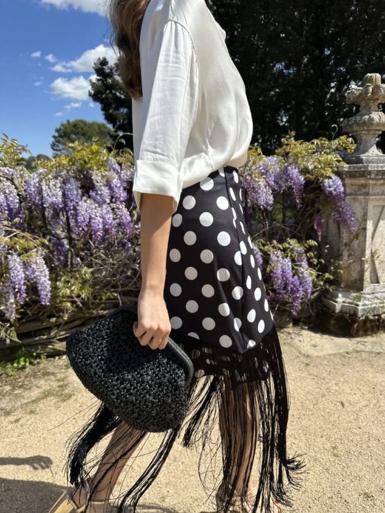 Falda lunares flecos negro - Imagen 2