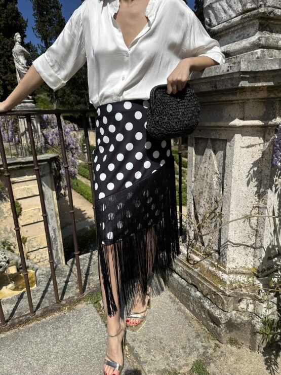 Falda lunares flecos negro - Imagen 4