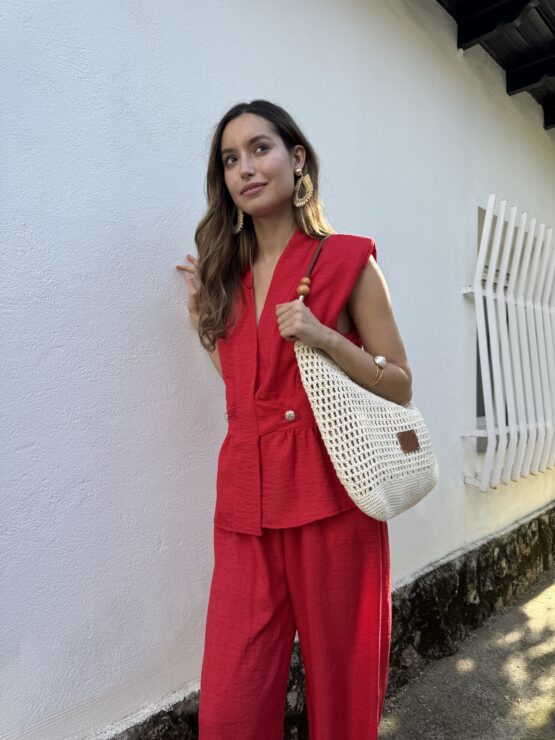 Conjunto de crep rojo - Imagen 6