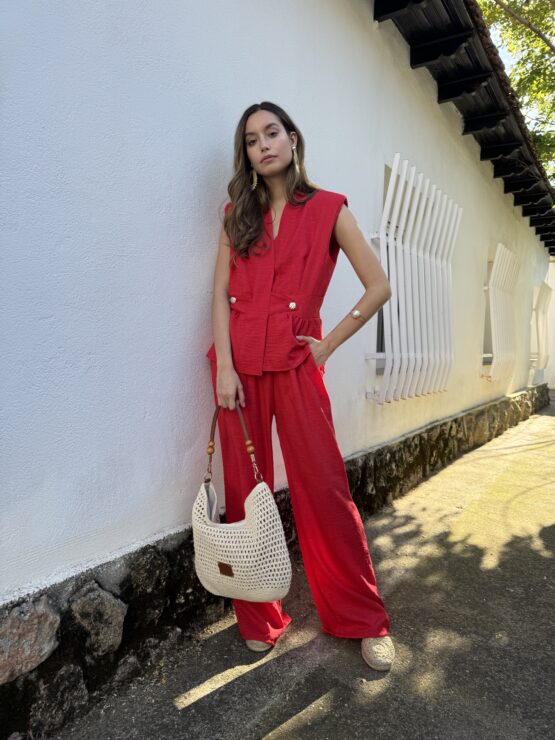 Conjunto de crep rojo - Imagen 3