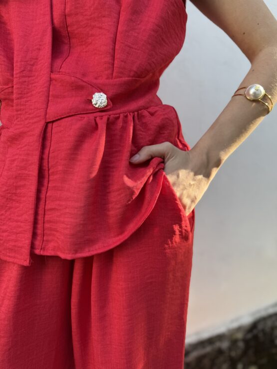 Conjunto de crep rojo - Imagen 4