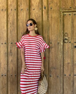 Vestido Marbella stripes rouge