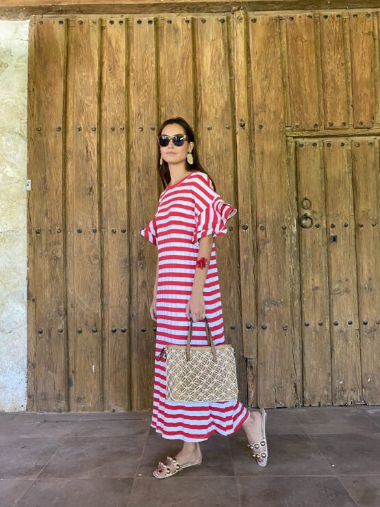 Vestido Marbella stripes rouge - Imagen 3