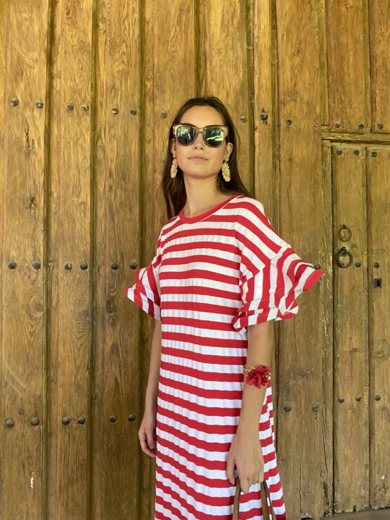 Vestido Marbella stripes rouge - Imagen 2
