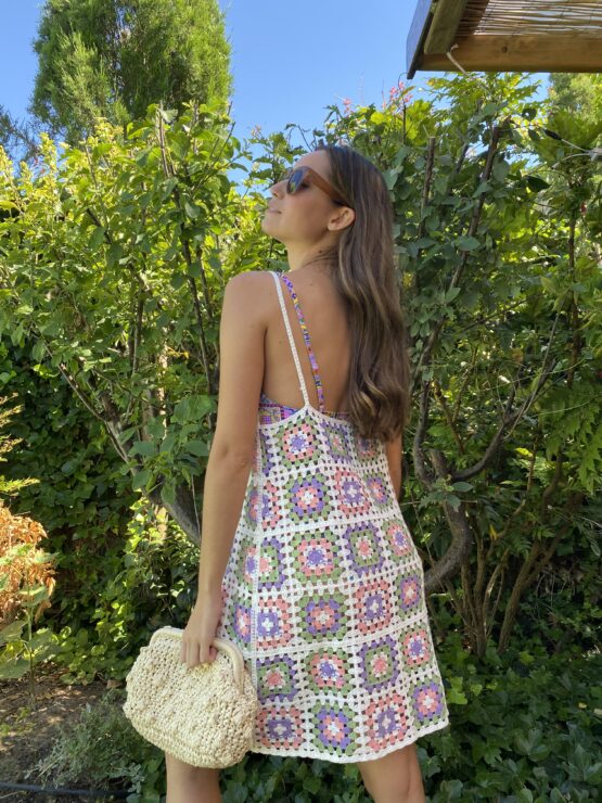 Vestido crochet patchwork rose - Imagen 3