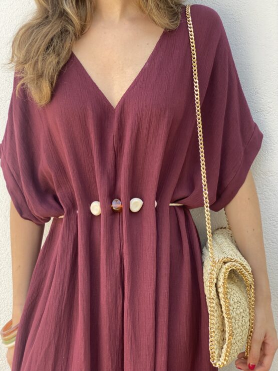 Vestido Palermo granate - Imagen 6
