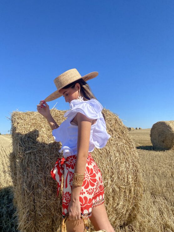 Falda short pareo rouge - Imagen 2
