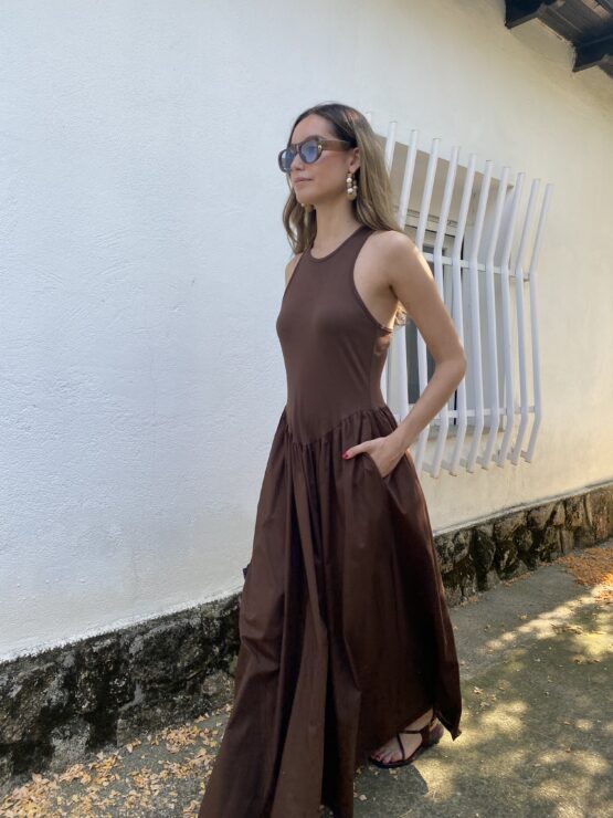 Vestido Mónaco chocolate - Imagen 3