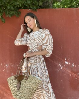 Vestido zebra camel