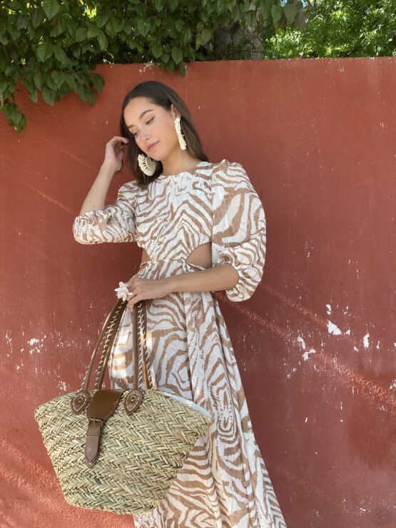 Vestido zebra camel