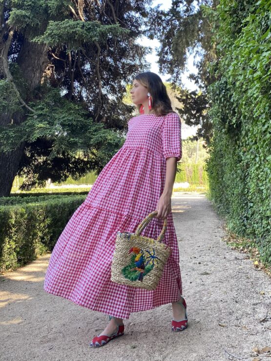 Vestido belair Vichy rouge - Imagen 2