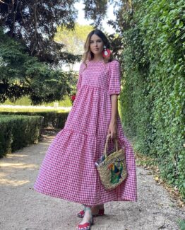 Vestido belair Vichy rouge
