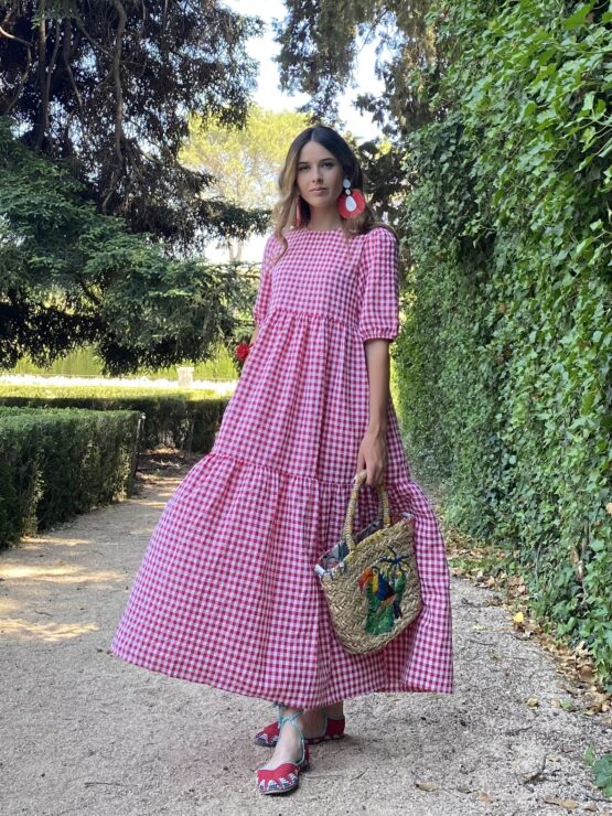 Vestido belair Vichy rouge