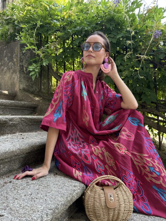 Vestido Denia bordado buganvilla - Imagen 4