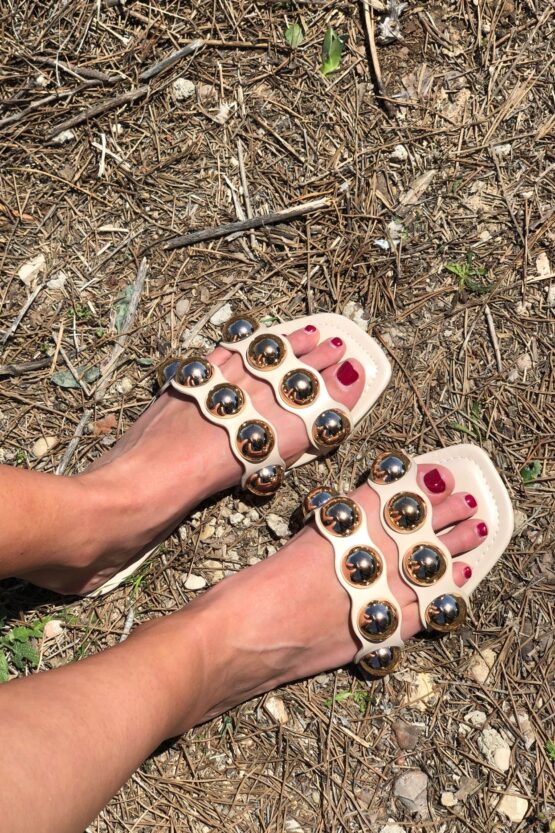 Sandalia Multi Gold White