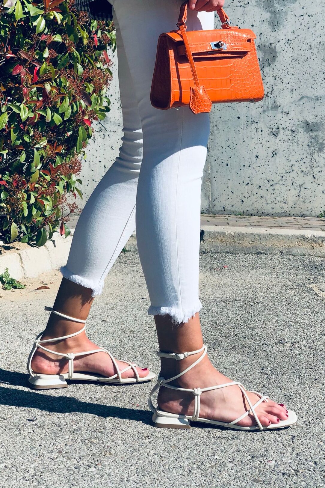 Sandalia Tiras Cruzadas Blanco